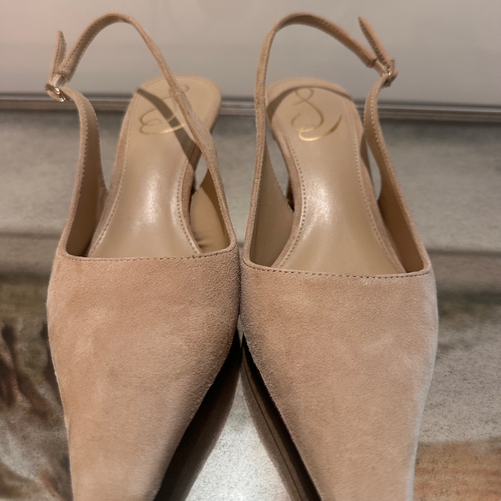 Sam Edelman Suede Elegant Tan Slingback Women's Shoes